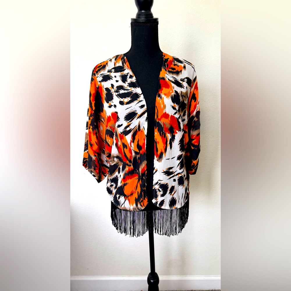 INC International Concepts Orange and Black Cape